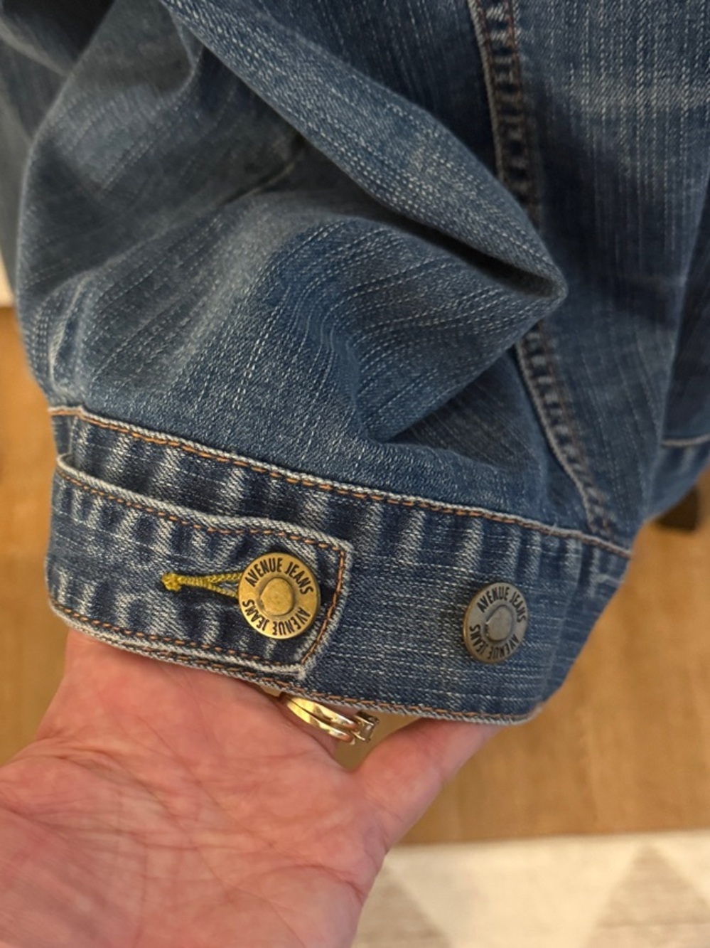 Avenue Art From the Heart Embroidered Light Wash Denim Distressed Jean Jacket - Picture 8 of 12
